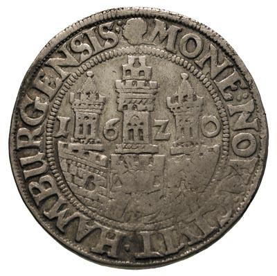 Ferdynand II 1619-1637, półtalar 1620, Hamburg, Gaedechens 552- odmiana napisu FERDINANDUS II D G ROM IM SE A