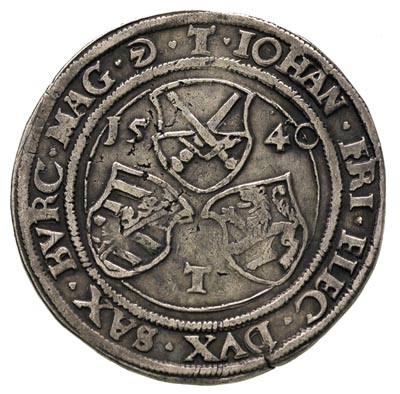 Jan Fryderyk, Henryk i Jan Ernest 1539-1540, półtalar 1540, Buchholz, Keilitz 173, patyna, rzadki