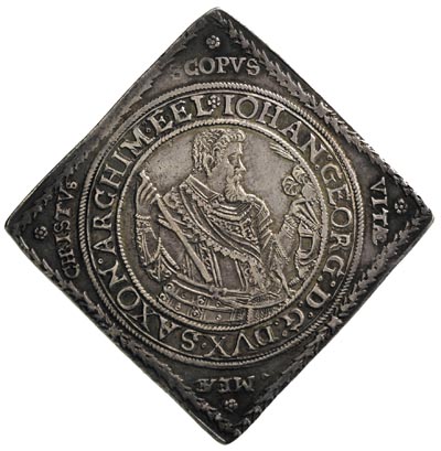 Jan Jerzy I 1615-1656, klipa talara 1614, Drezno, 29.02 g, Kahnt 74, Dav. 7583, patyna