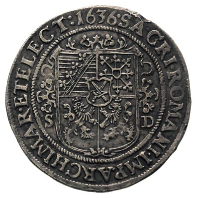 Jan Jerzy I 1615-1656, półtalar 1636 S-D, Drezno, Haupt 229, Kahnt 183, patyna