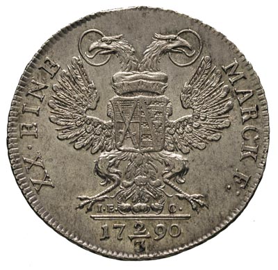 Fryderyk August III 1763-1806-1826, 2/3 talara wikariackiego (gulden) 1790 IE-C, Drezno, Buck 173, ładnie zachowany