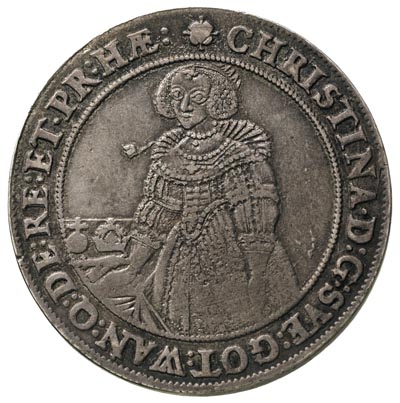 Krystyna 1632-1654, talar 1640, Sztokholm, 28.51 g, Ahlström 11, patyna