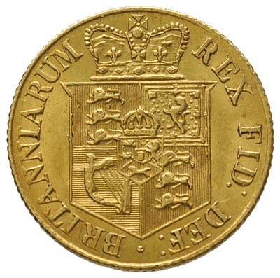 Jerzy III 1760-1820, 1/2 suwerena 1818, Londyn, Spink 3786, bardzo ładny egzemplarz