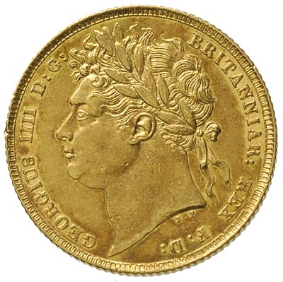 Jerzy IV 1820-1830, suweren 1824, Londyn, Spink 3800, bardzo ładny egzemplarz