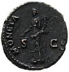 Domicjan 81-96, as 90-91, Rzym, Aw: Popiersie cesarza w prawo, Rw: Stojąca Moneta z wagą i rogiem ..