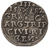 trojak 1582, Ryga, Iger R.82.1.a R2, awers Gerbaszewski 11, rewers Gerbaszewski 1, T. 3, moneta wy..
