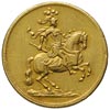 dwudukat koronacyjny 1697, Drezno, Aw: Król na koniu, Rw: Napisy, złoto 6.89 g, Fr. 2826, moneta w..