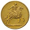 dukat koronacyjny 1697, Drezno, Aw: Król na koniu, Rw: Napisy, złoto 3.47 g, Merseb. 1389, Fr. 252..