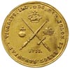 dukat wikariacki 1711, Drezno, Aw: Król na koniu, Rw: Insygnia, złoto 3.41 g, Merseb. 1485, Fr. 28..