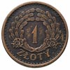 1 złoty 1928, bez napisu PRÓBA, na rewersie znak mennicy, miedź 7.13 g, Parchimowicz P-125.c, nakł..