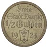 1/2 guldena 1923, Utrecht, Koga, Parchimowicz 59.c, moneta wybita stemplem lustrzanym, delikatna p..