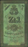 1 złoty 1831, podpis: Głuszyński, Miłczak A22a, Lucow 133a (R6), banknot wydrukowany na cienkim pa..