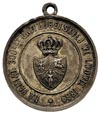 medalik z uchem na 300-lecie Unii Lubelskiej 1869 r, Aw: Herb trójpolowy pod koroną, w otoku napis..