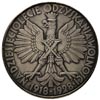 medal na X-lecie odzyskania wolności autorstwa T. Breyera 1928 r, Aw: Orzeł z cyfrą X na piersi i ..
