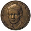 Maria Skłodowska-Curie - medal projektu J. Aumillera 1934 r, Aw: Popiersie na wprost, w otoku napi..