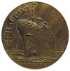 Pierwsza Podróż statku M/S Piłsudski - Medal niesygnowany 1935 r, Aw: Statek płynący na wprost, z ..