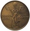 Zawody Gordon-Bennetta w Warszawie - medal projektu St. Repety 1935 r, Aw: Stylizowana postać uskr..
