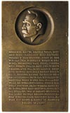 Józef Piłsudski - plakieta autorstwa J. Aumillera 1931 r.; Głowa marszałka w lewo umieszczona w me..