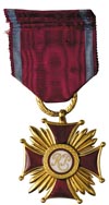 Złoty Krzyż Zasługi, na stronie odwrotnej numer 944, brąz złocony 40 x 40 mm, emalia, wstążka, ład..