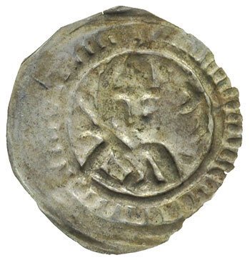 Mieszko III 1173-1202 lub Władysław Laskonogi 1202-1229, brakteat typu hebrajskiego, Gniezno