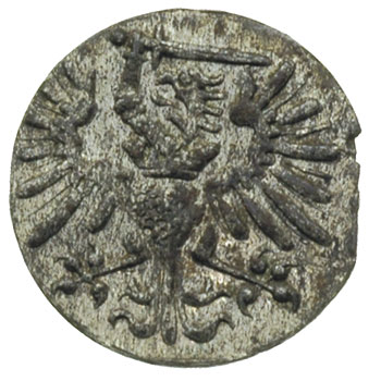 denar 1573, Gdańsk, kartusz tarczy herbowej z 7 
