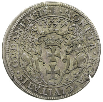 talar oblężniczy 1577, Gdańsk, moneta z walca au