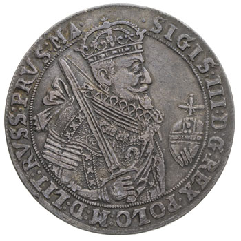 talar 1627, Bydgoszcz, srebro 28.59 g, Dav. 4315, T. 6, ładny egzemplarz z patyną