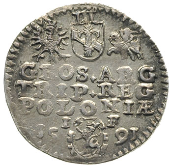 trojak 1591, Olkusz, Iger O.91.1.b (R1), delikat