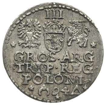 trojak 1594, Malbork, odmiana z otwartym pierści