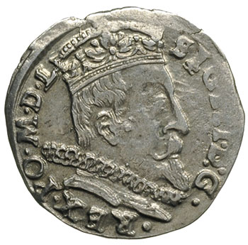 trojak 1598, Wilno, znak głowa wołowa i herb Chalecki, Iger V.98.1.a, Ivanauskas 5SV57-34