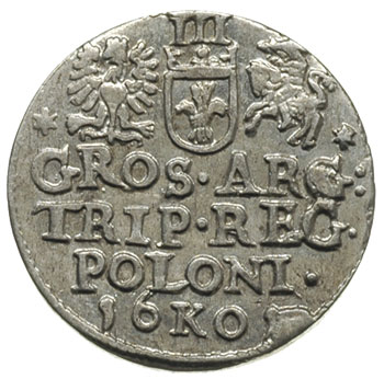 trojak 1601, Kraków, popiersie króla w prawo, Iger K.01.2.a (R1), moneta wybita nieco uszkodzonym stemplem