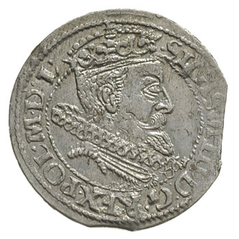 grosz 1606, Kraków, moneta z końca blachy, ale ł