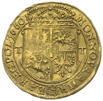 dwudukat 1660, Bydgoszcz, Aw: Popiersie króla i 