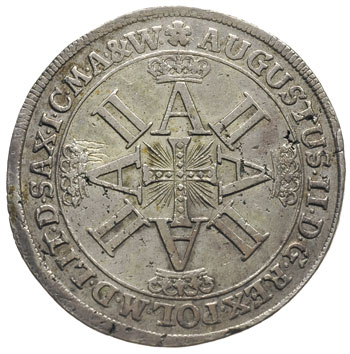 talar 1702, Lipsk, Aw: Krzyż Orderu Danebroga na