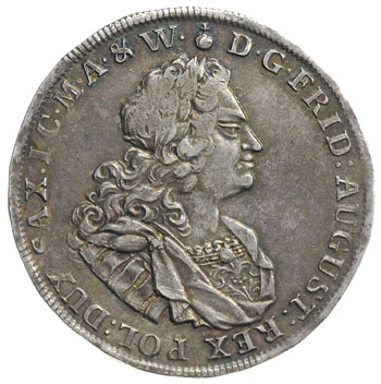 talar 1730, Drezno, Aw: Popiersie króla i napis,