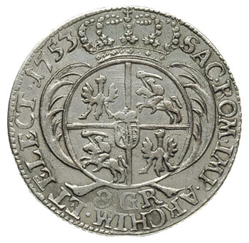 dwuzłotówka (8 groszy) 1753, mennica nieznana, \
