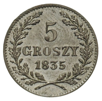 5 groszy 1835, Wiedeń, Plage 296, pięknie zachow