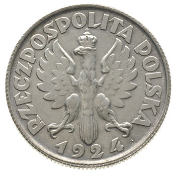 2 złote 1924 H, Birmingham, Parchimowicz 109.b, rzadkie i ładnie zachowane