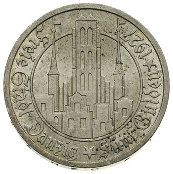 5 guldenów 1927, Berlin, Kościół Marii Panny, Parchimowicz 65.b, rzadszy rocznik, pięknie zachowany egzemplarz, delikatna patyna