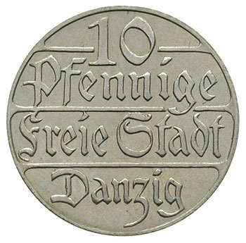 10 fenigów 1923, Berlin, Parchimowicz 57, moneta wybita stemplem lustrzanym, wyśmienity egzemplarz