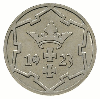 5 fenigów 1923, Berlin, Parchimowicz 55.c, moneta wybita stemplem lustrzanym, wyśmienity egzemplarz