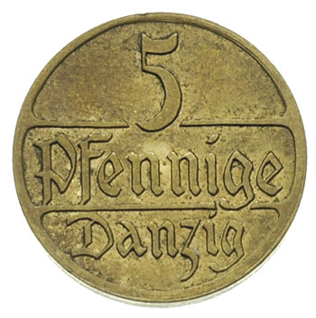 5 fenigów 1923, Berlin, mosiądz 1.98 g, Parchimowicz -, Schaaf 4.4, bardzo rzadka próba, z 8 aukcji PDA