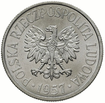 50 groszy 1957,Warszawa, Parchimowicz 210.a, pię
