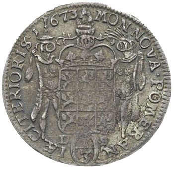 1/3 talara (1/2 guldena) 1673, Szczecin, Ahlström 126, patyna