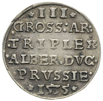 trojak 1535, Królewiec, Iger PR.35.1.b, Bahr. 11