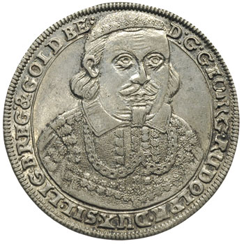 Jerzy Rudolf Legnicki 1621-1652, 1/8 talara 1653, Brzeg, srebro 4.78 g, FuS 1702, moneta wybita z okazji śmierci księcia, delikatna patyna