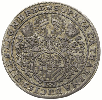 Jerzy III Brzeski 1654-1664, ort 1659, Brzeg, FuS 1836, moneta wybita z okazji śmierci księżnej Zofii Katarzyny, ładnie zachowany, patyna, rzadki