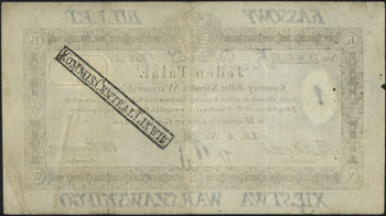 1 talar 1.12.1810, podpis komisarza: Badeni, na stronie odwrotnej stempel Komisji Likwidacyjnej, Miłczak A12ba, Lucow 51 (R2)