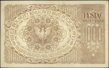 1.000 marek polskich 17.05.1919, seria ZN, numeracja 6-cio cyfrowa z gwiazdką, Miłczak 22g, Lucow 351 (R3)