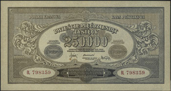 250.000 marek polskich 25.04.1923, seria BL, Miłczak 34c, Lucow 431 (R3), ładnie zachowane